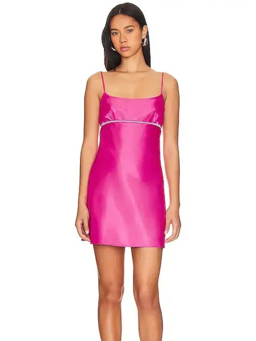 Amanda Uprichard NWT Kiersten Mini Dress Hot Pink Satin Women's Size XS